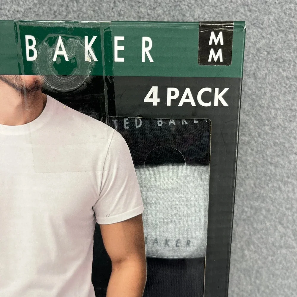 Ted Baker Crew Neck Cotton Tees Mens Medium Multi 4-Pack Stretch Soft Basics